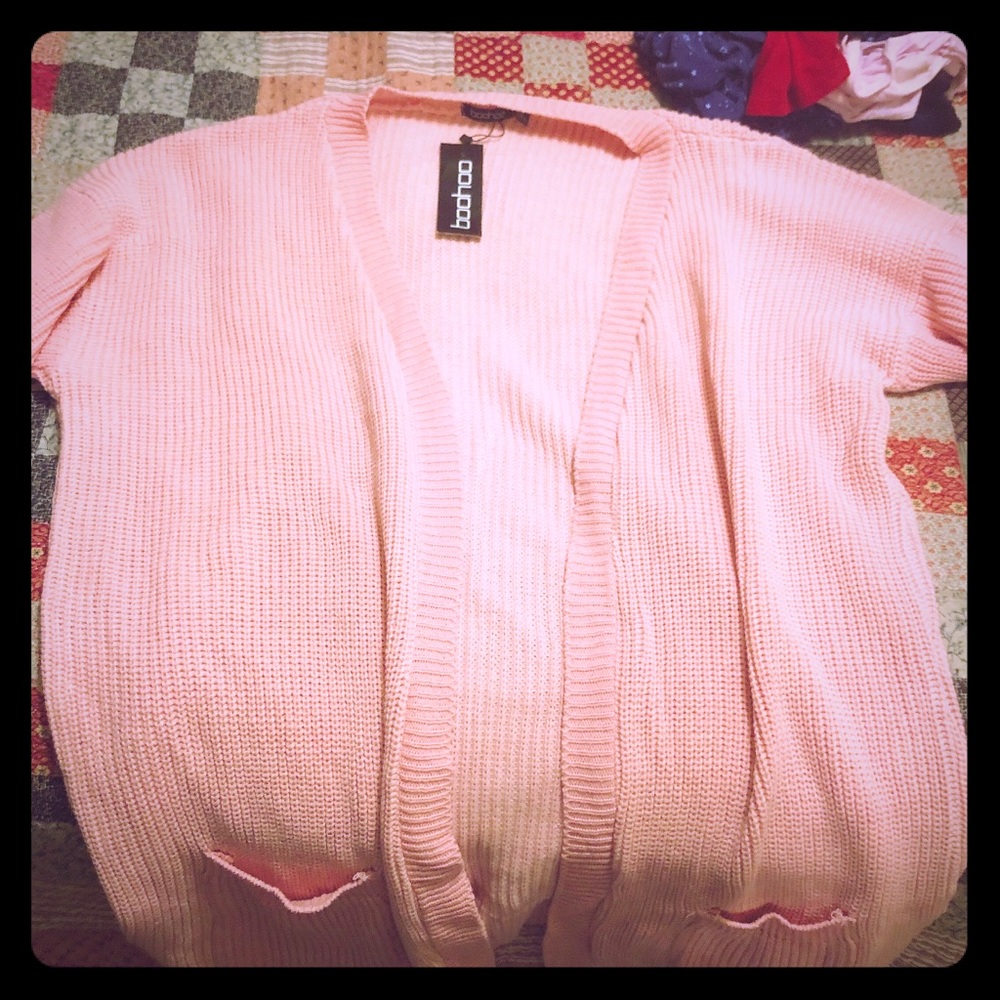 Sz 14 Chunky Oversized Knitted Boyfriend Sweater - Picture 2 of 5